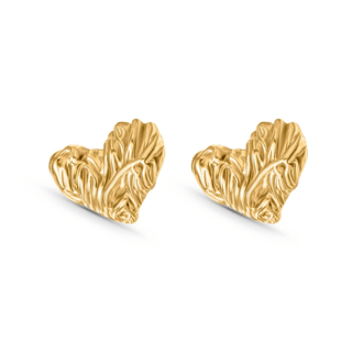 Luna Heart Sculpted Stud Earrings