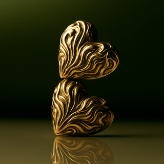 Luna Heart Sculpted Stud Earrings