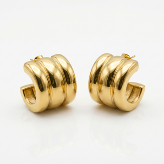 Aria Triple Band Stud Earrings