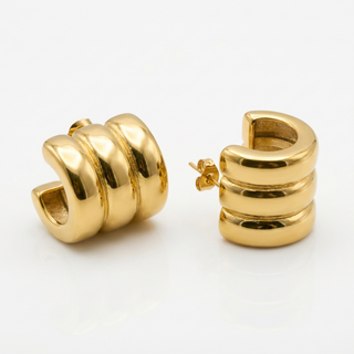 Aria Triple Band Stud Earrings