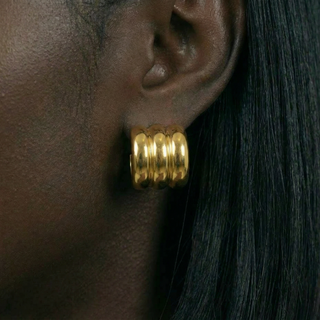 Aria Triple Band Stud Earrings