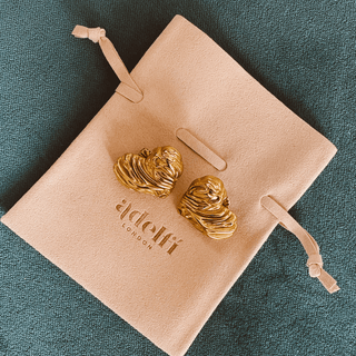 Luna Heart Sculpted Stud Earrings