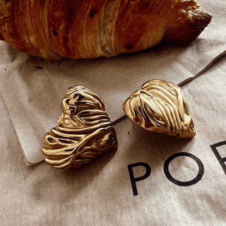 Luna Heart Sculpted Stud Earrings