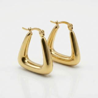 Selena Gold-plated Triangular hoop earrings