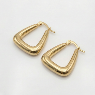 Selena Gold-plated Triangular hoop earrings
