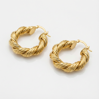 Kyla Bold Twist Hoop Earrings