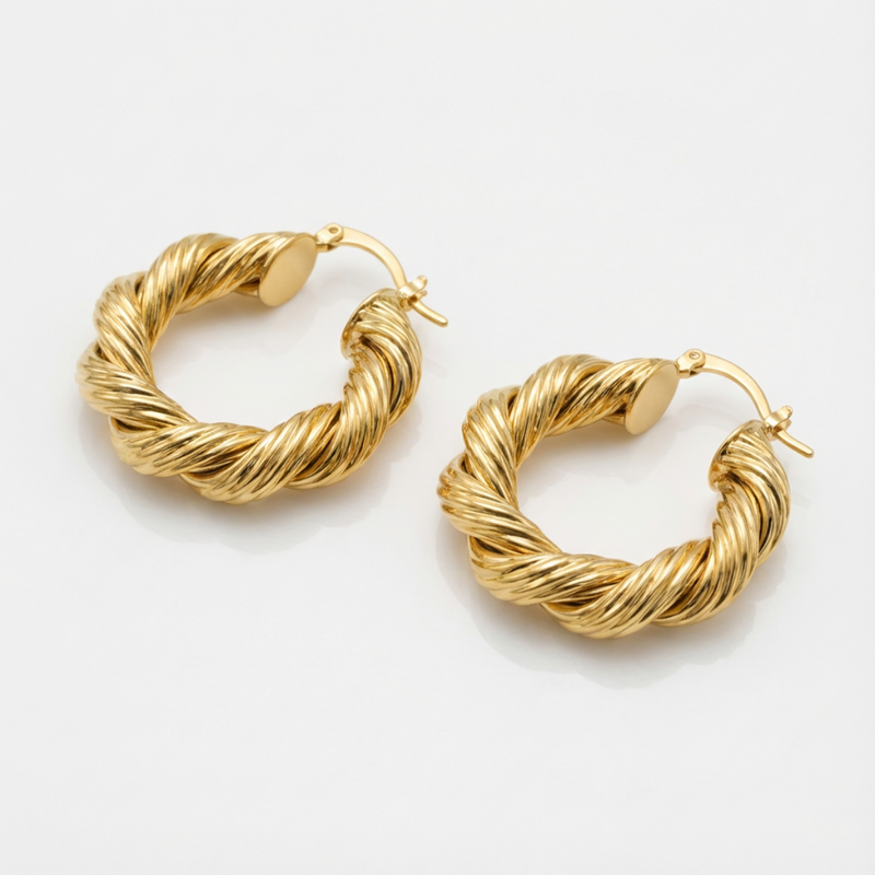 Kyla Bold Twist Hoop Earrings
