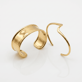 Mara Molten Cuff Bracelet on a white background, angled view