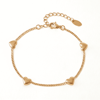 Romy Heart Station Bracelet on a white background, front view
