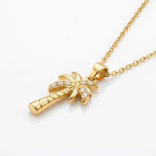 Tropics Palm Tree Gold Necklace