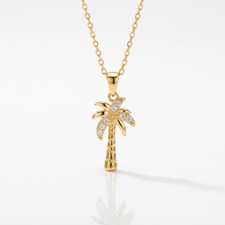 Tropics Palm Tree Gold Necklace