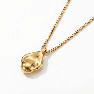 Wren Organic Drop Pendant Necklace on a white background, front view