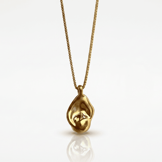 Wren Organic Drop Pendant Necklace on a white background, pendant detail