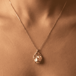 Wren Organic Drop Pendant Necklace on a white background, chain detail