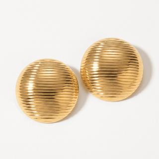 Della Dome Stud Earrings on a white background, front view