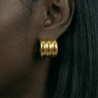 Aria Triple Band Stud Earrings - Adelfi London