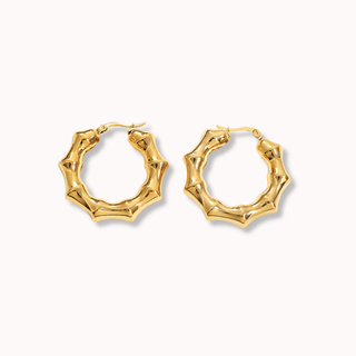 Bamboo Gold - Plated Hoop Earrings - Adelfi London