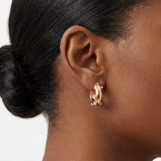 Blair Glossy Pearl Zircon Hoops - Adelfi London