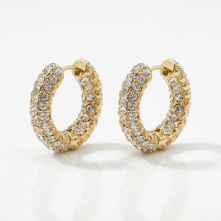Blake Gold Pave Earrings - Adelfi London