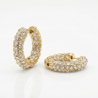 Blake Gold Pave Earrings - Adelfi London
