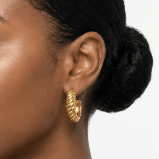 Camille Gold - plated hoop earrings - Adelfi London