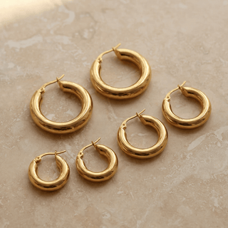 Chunky Cleo Hoop Earrings - Adelfi London