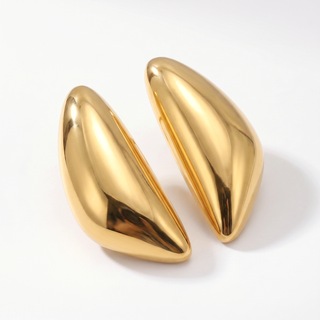 Elise Teardrop Statement Stud Earrings on a white background, front view