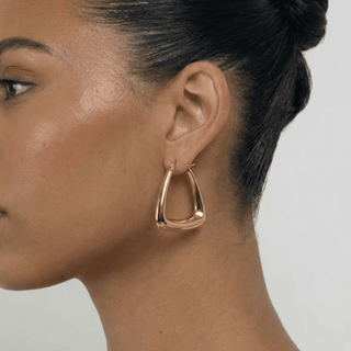 Geometric Triangle Hoop Earrings - Adelfi London