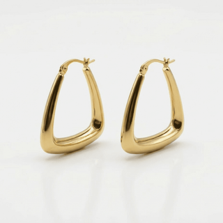 Geometric Triangle Hoop Earrings - Adelfi London