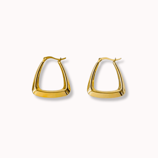 Geometric Triangle Hoop Earrings - Adelfi London