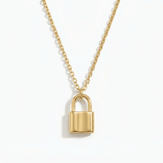 Gold - plated Padlock necklace - Adelfi London