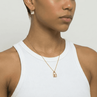 Gold - plated Padlock necklace - Adelfi London