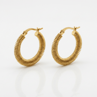 Golden Spring Hoop Earrings - Adelfi London