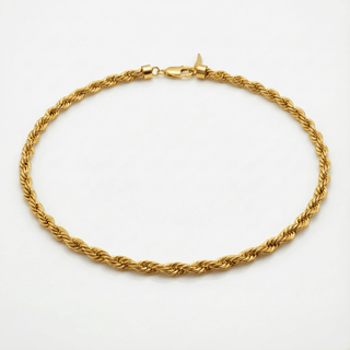 Golden Twisted Chain Necklace - Adelfi London