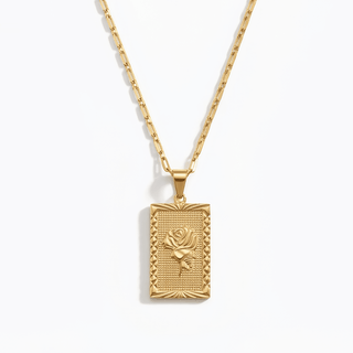Grace Golden Rose Pendant Necklace - Adelfi London