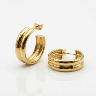 Harley Gold - plated hoop earrings - Adelfi London