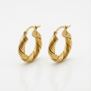 Kyla Bold Twist Hoop Earrings - Adelfi London