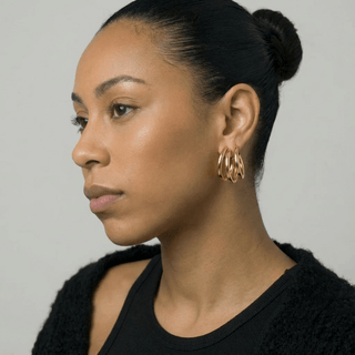 Lola Plain Triple Hoop Earrings - Adelfi London