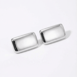 Luma Rectangle Statement Stud Earrings - Adelfi London