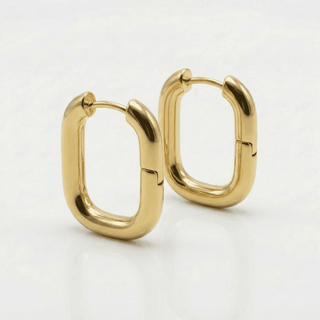 Oval Gold - plated hoop earrings - Adelfi London