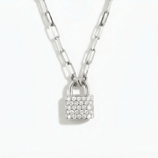 Padlock Pave Necklace - Adelfi London
