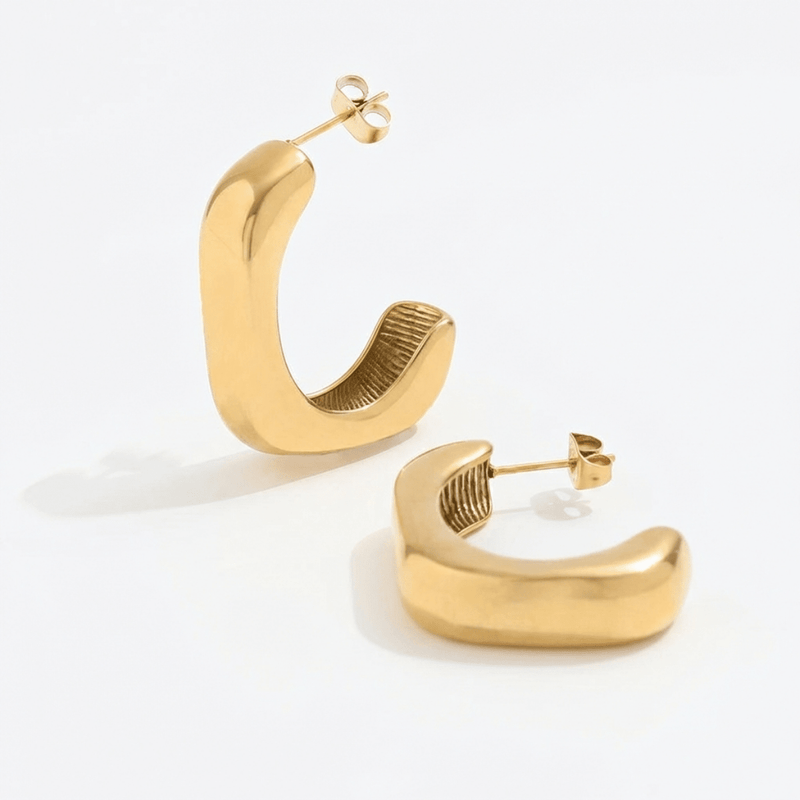 Quinn gold - plated hoop earrings - Adelfi London