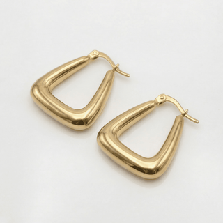 Selena Gold - plated Triangular hoop earrings - Adelfi London