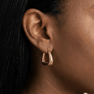 Selena Gold - plated Triangular hoop earrings - Adelfi London