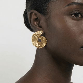 Sora Swirl Statement Stud Earrings - Adelfi London