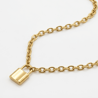 Taylor Padlock Chunky Chain Necklace - Adelfi London