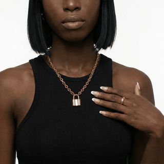 Taylor Padlock Chunky Chain Necklace - Adelfi London