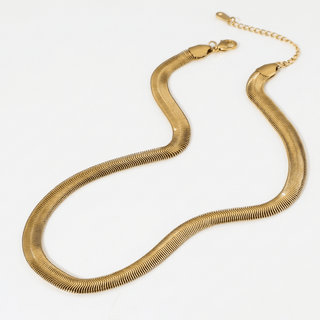 Thick Snake Chain Gold Necklace - Adelfi London