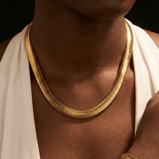 Thick Snake Chain Gold Necklace - Adelfi London