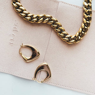 Ashley Gold-Tone Irregular Hoop Earrings - trybe jewellery